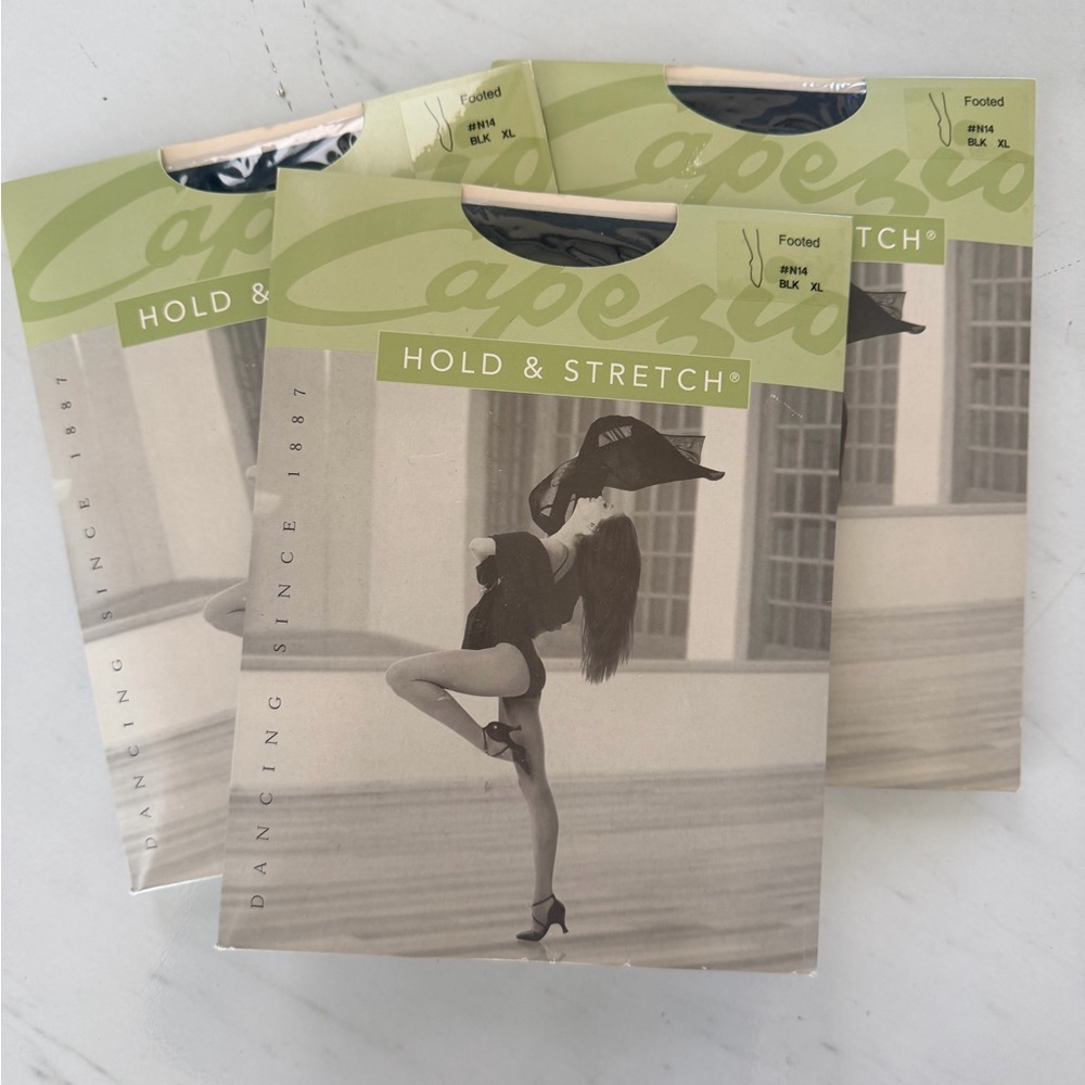Capezio Black Footed Tights